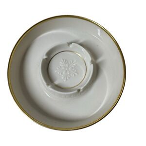 Vintage Ivory LENOX Stratford Collection Porcelain Ashtray Gold Trim USA‎